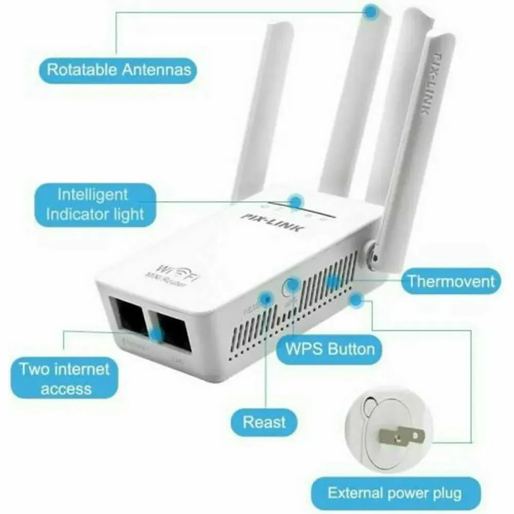 1200Mbps WiFi Range Extender Repeater Wireless Amplifier Router Signal