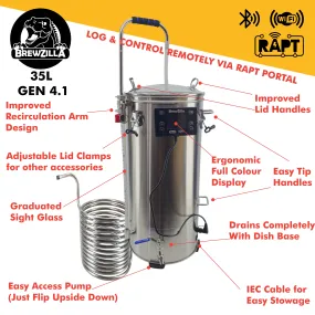 35L BrewZilla Gen 4.1 with Pump 1900/500w - 220-240V AC