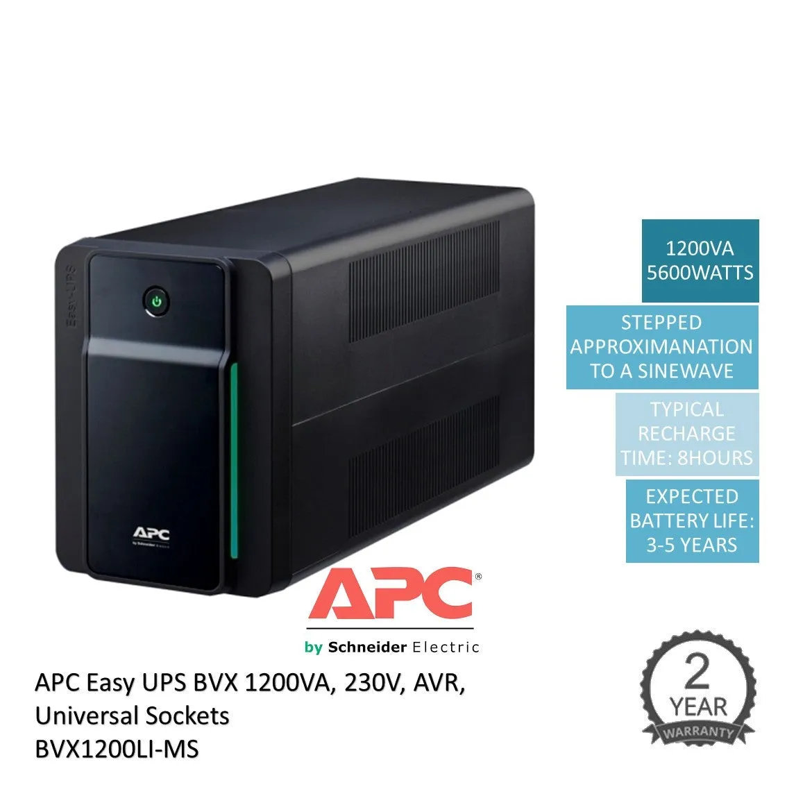 APC Easy UPS BVX, AVR, Universal Sockets (BVX1200LI-MS)