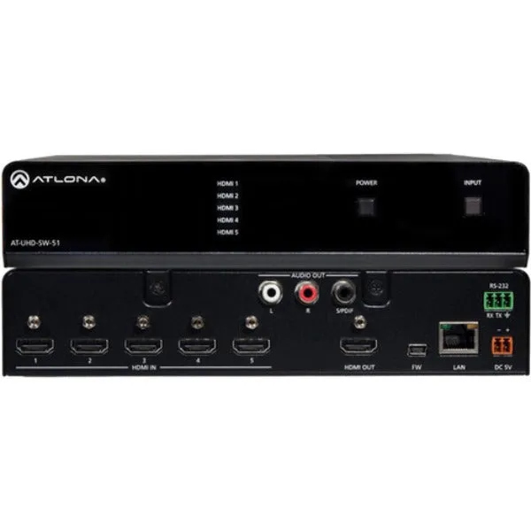 ATLONA AT-UHD-SW-51 4K/UHD 5-Input HDMI Switcher