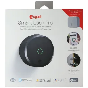 August Smart Lock Pro - Wi-Fi Smart Lock with Alexa/Apple/Google - Dark Gray