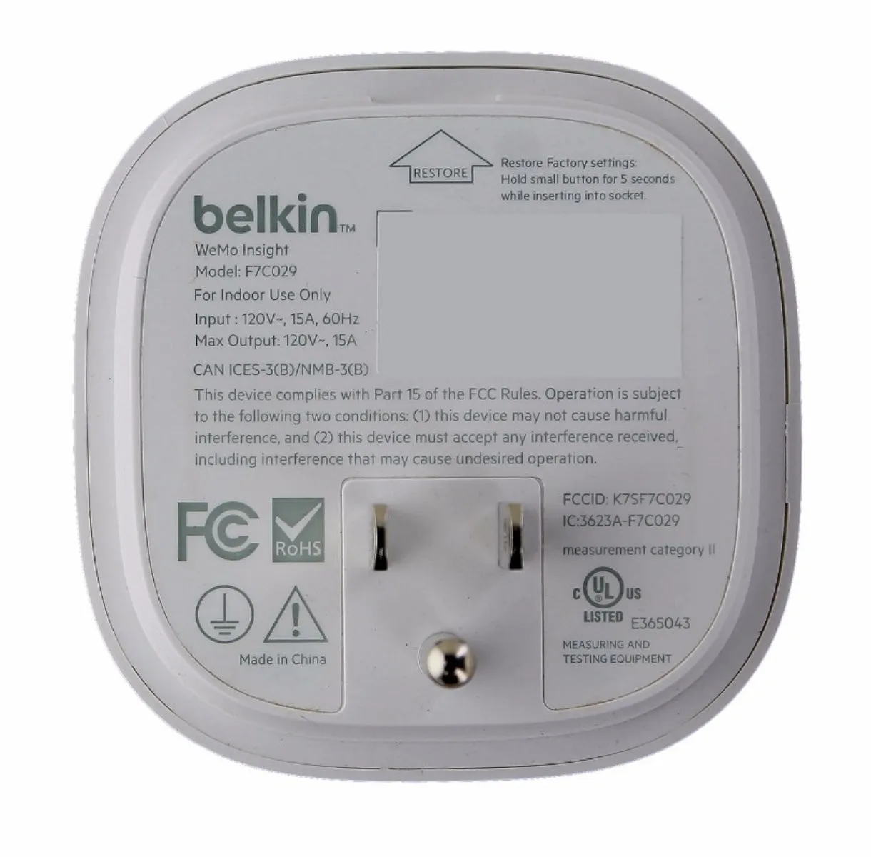 Belkin WeMo Insight Switch Smart Wi-Fi Home Remote Power Plug Android and iOS