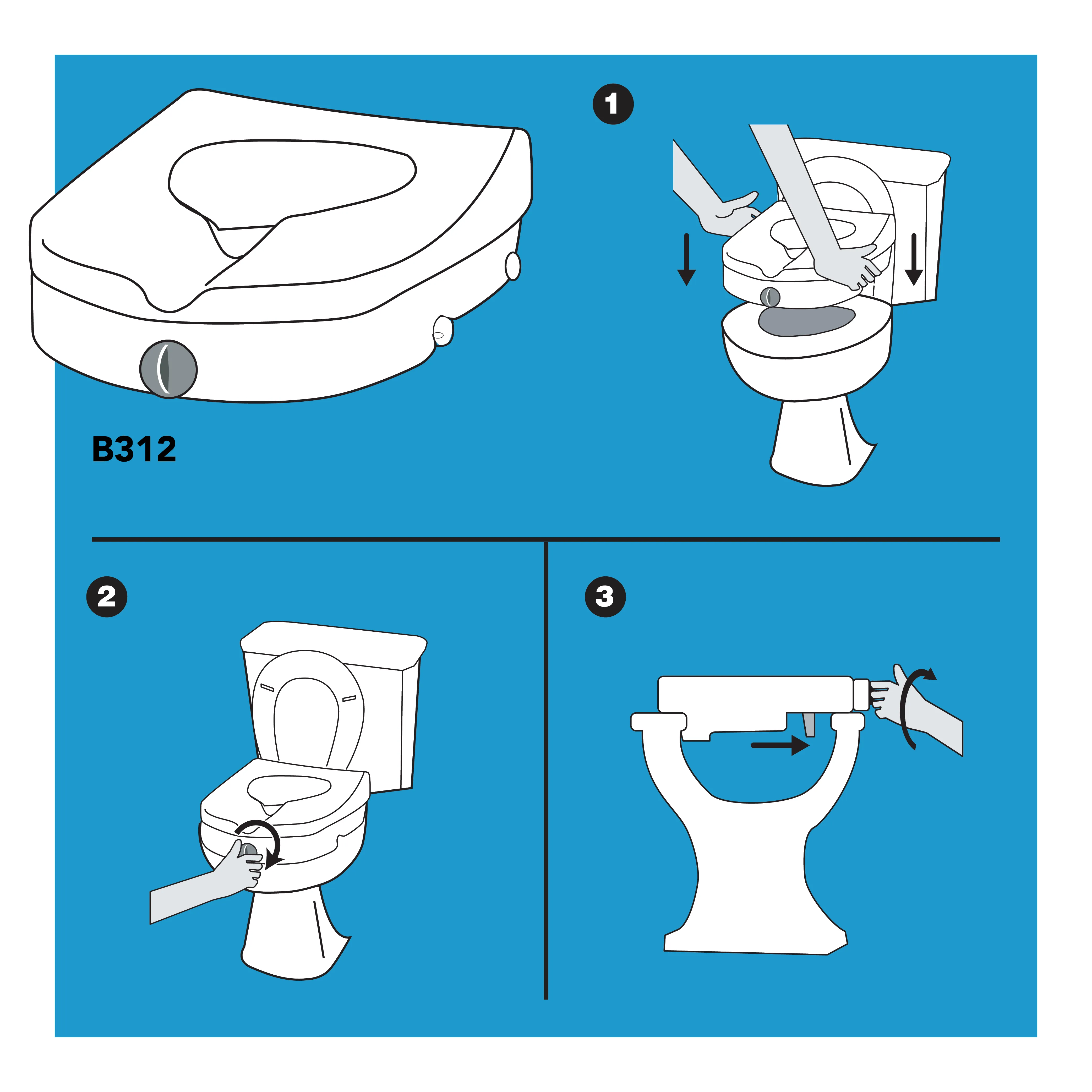 Carex E-Z Lock&trade; Locking Raised Toilet Seat