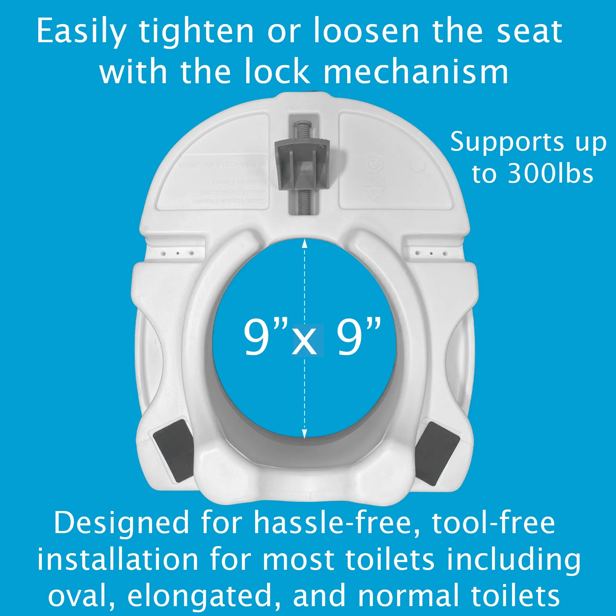 Carex E-Z Lock&trade; Locking Raised Toilet Seat