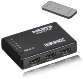 Duronic HDMI Switch Box [ HRS1051 ] 5 Port HDMI Auto Switcher, PLUS Remote, 5x1 Hub - 5 Way Input/1 Way Output), 1080p High Definition, Sky  HD, Virgin, PS3, PS4, Xbox, Freeview, DVD & BluRay