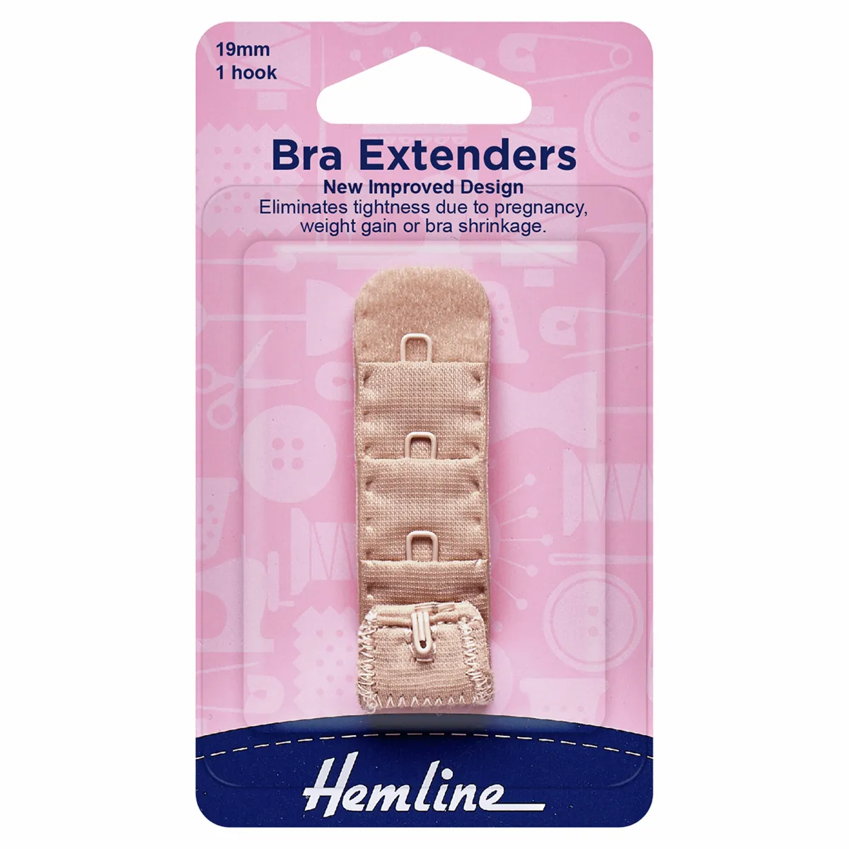 Hemline Bra Back Extender - Nude 19mm