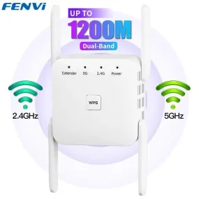 High-Speed Dual-Band WiFi Repeater Booster for Home Network Signal Enhancement