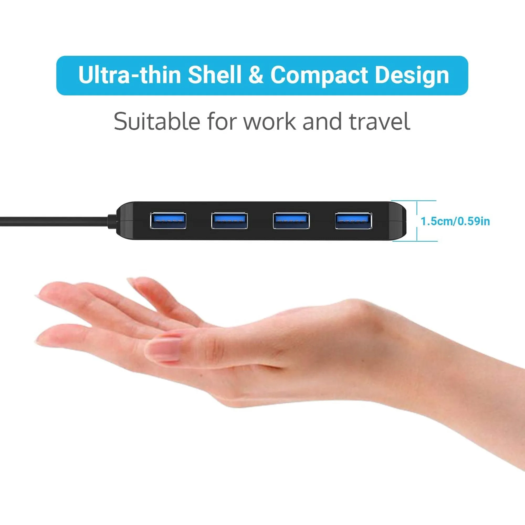 Hub Splitter Extender USB With Individual Power Switch and LED