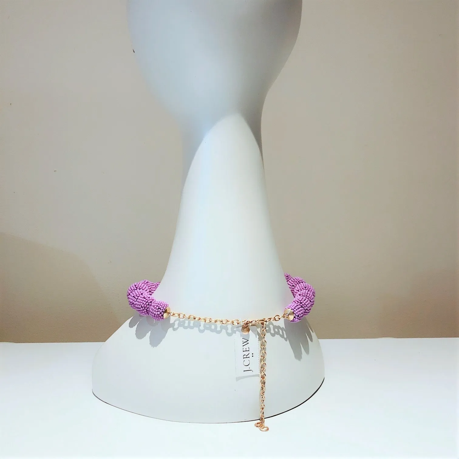 J.Crew Beaded orb statement necklace - light purple lilac