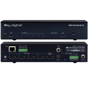 Key Digital KD-Pro4x1X-2 HDMI Switcher With De-Embedded Audio Output