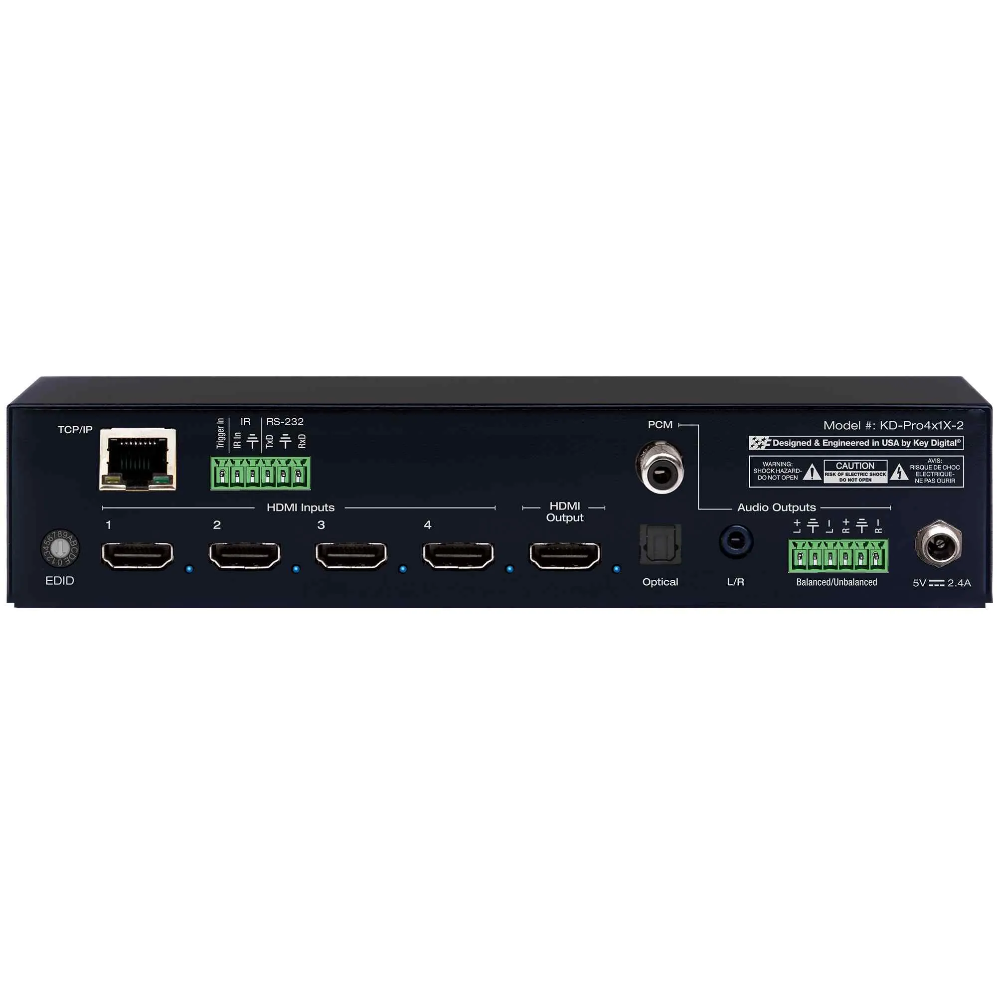 Key Digital KD-Pro4x1X-2 HDMI Switcher With De-Embedded Audio Output