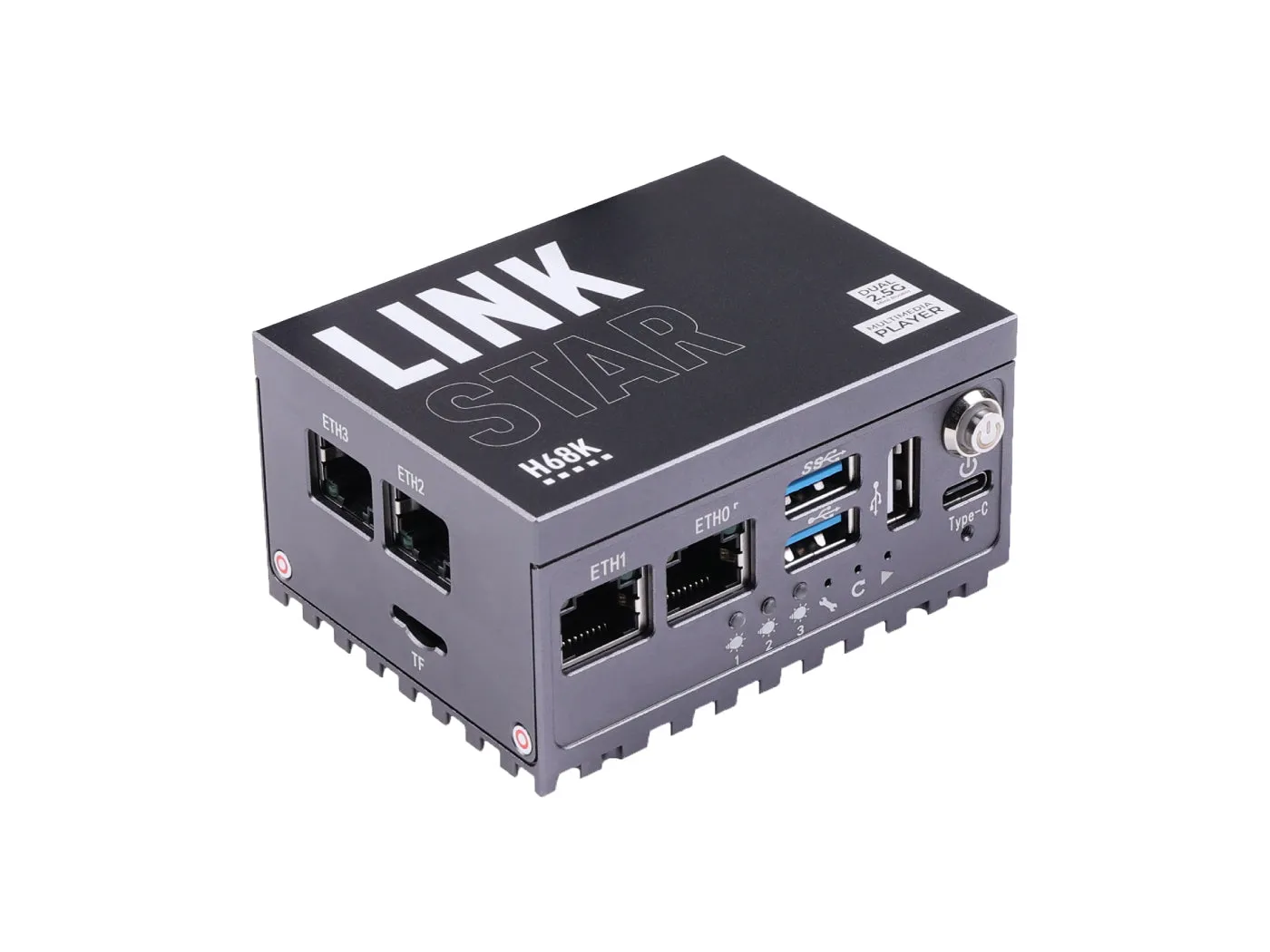 LinkStar-H68K-0232 Router with 32GB eMMC, dual-2.5G & dual-1G Ethernet, 4K output,  Pre-installed Android 11, Ubuntu & OpenWRT support