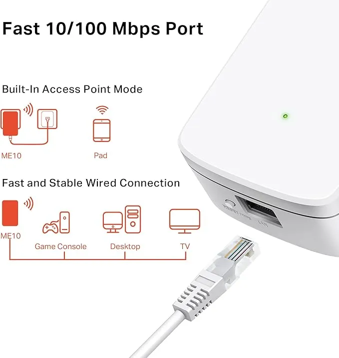 MERCUSYS WiFi Extender Booster ME10 N300Mbps