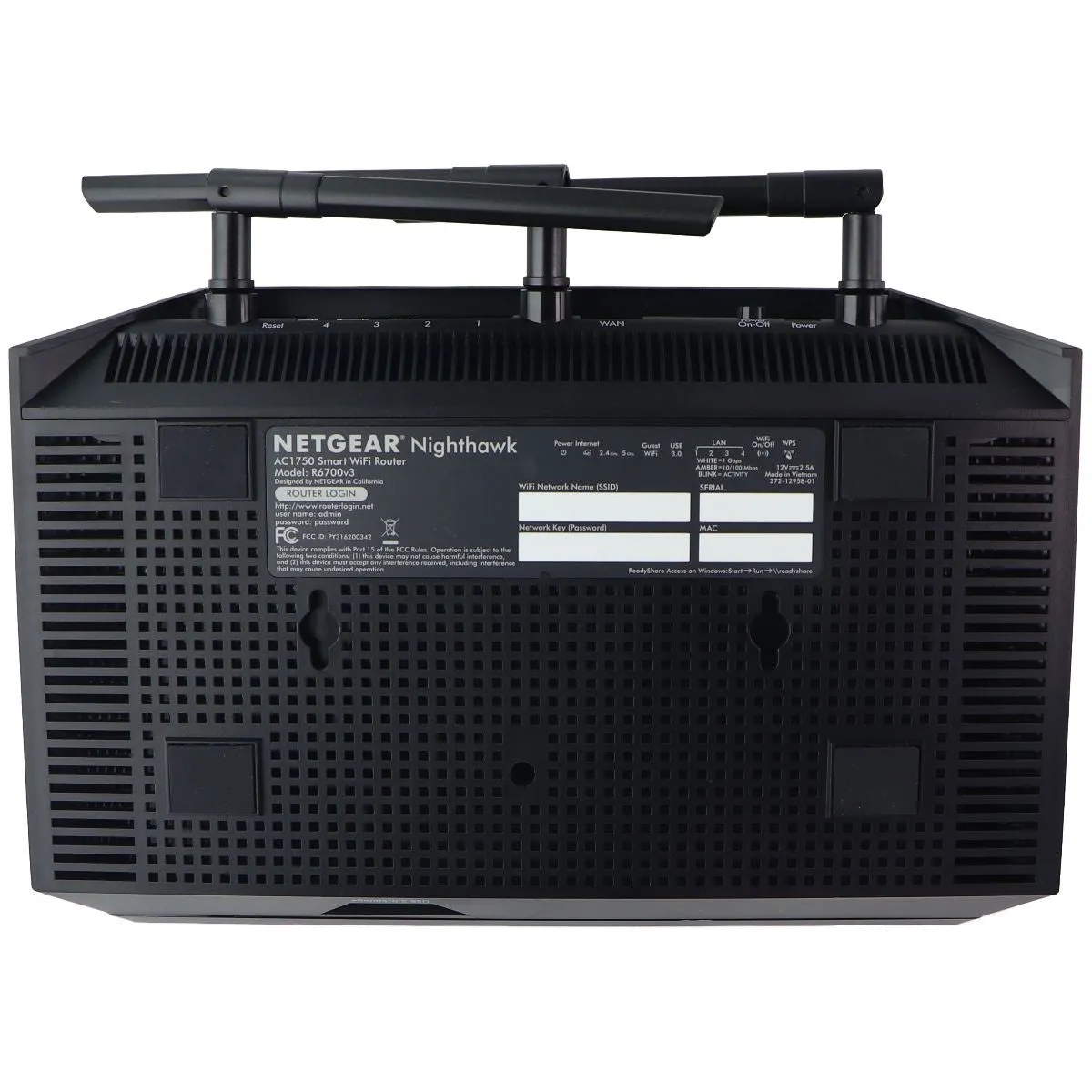 NETGEAR Nighthawk Smart Wi-Fi Router (R6700) AC1750 (Up to 1750 Mbps)