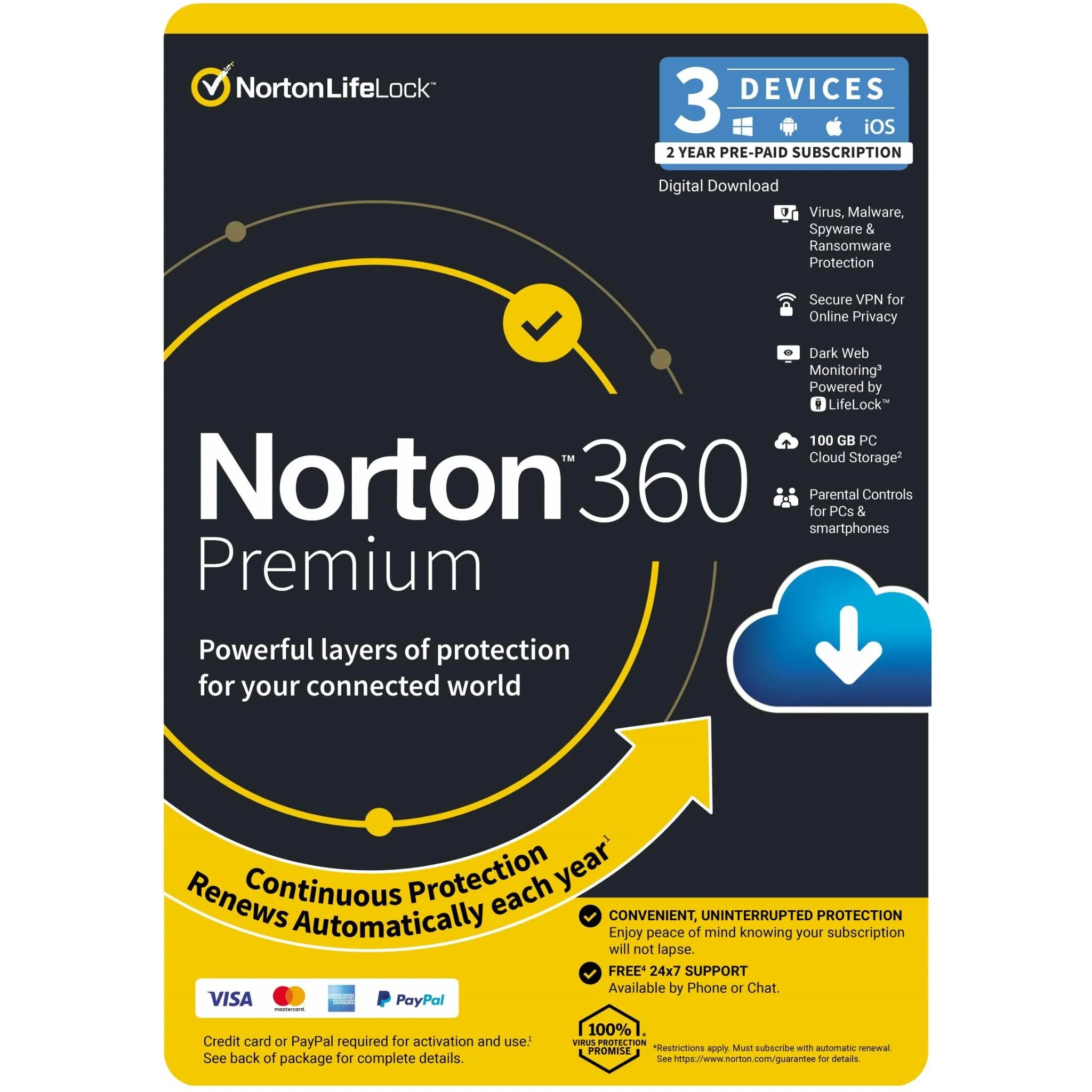 Norton 360 Premium (3-Device, 24-Month) [Digital Download]