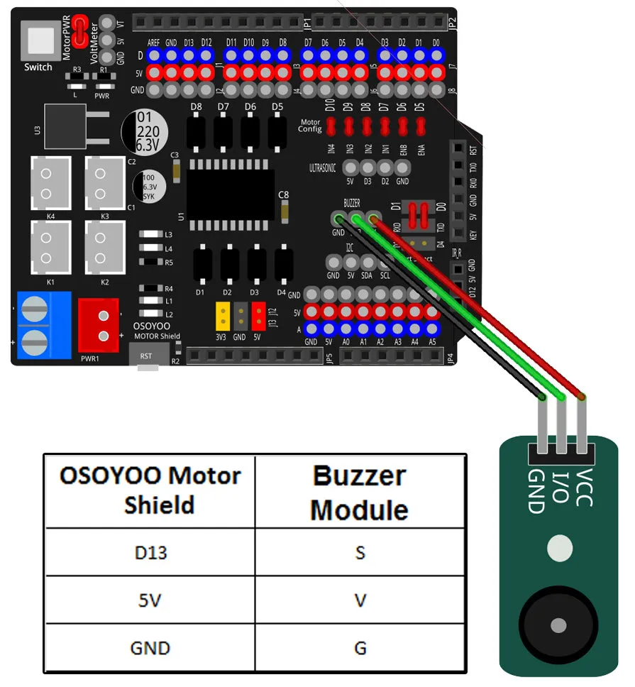 OSOYOO Breakout Board Motor Shield for Arduino Robot Car DIY