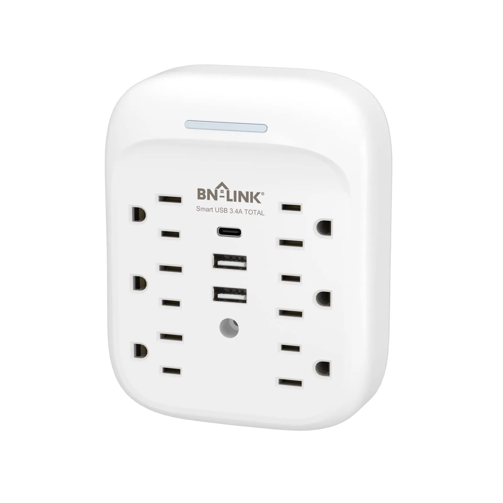 Outlet Extender Multi Plug with 3 USB Wall Charger 6 Outlet  Surge Protector BN-LINK