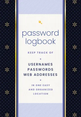 Password Logbook (Black & Gold)