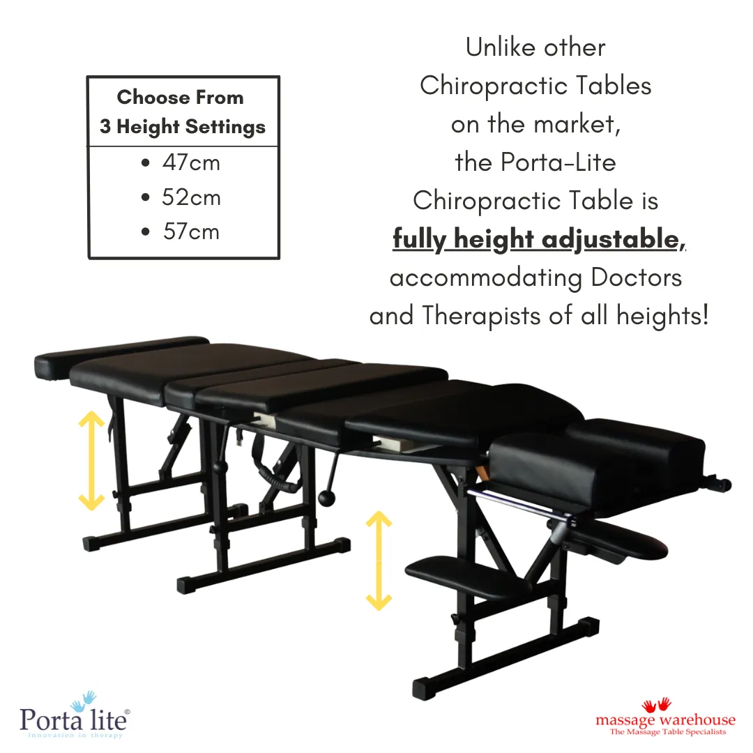 PORTA-LITE CHIROPRACTIC TABLE - HEIGHT ADJUSTABLE