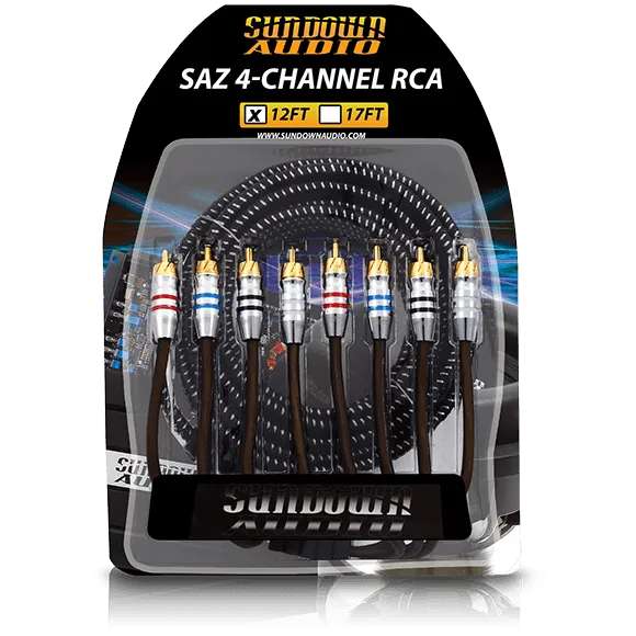 Sundown Audio SAZ4-12FT SAZ 4-Channel RCA Interconnects