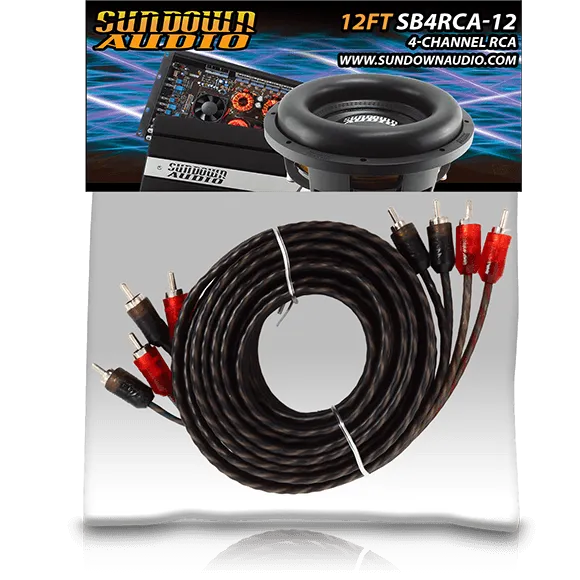 Sundown Audio SB4-12FT 4-Channel RCA Interconnect Cables