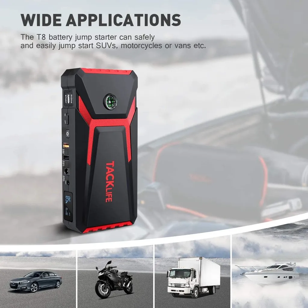 TACKLIFE T8 800A Peak 18000mAh Car Jump Starter