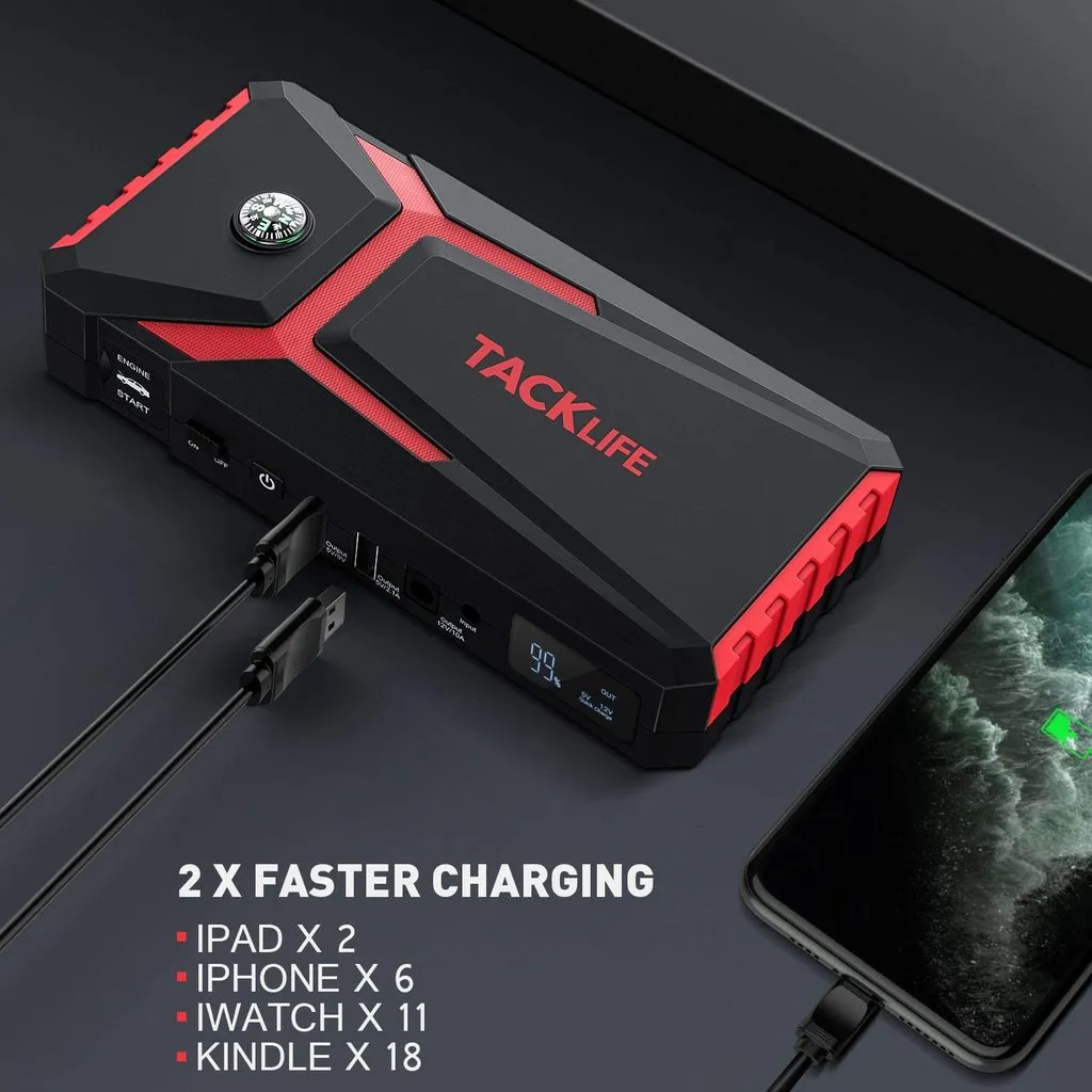 TACKLIFE T8 800A Peak 18000mAh Car Jump Starter