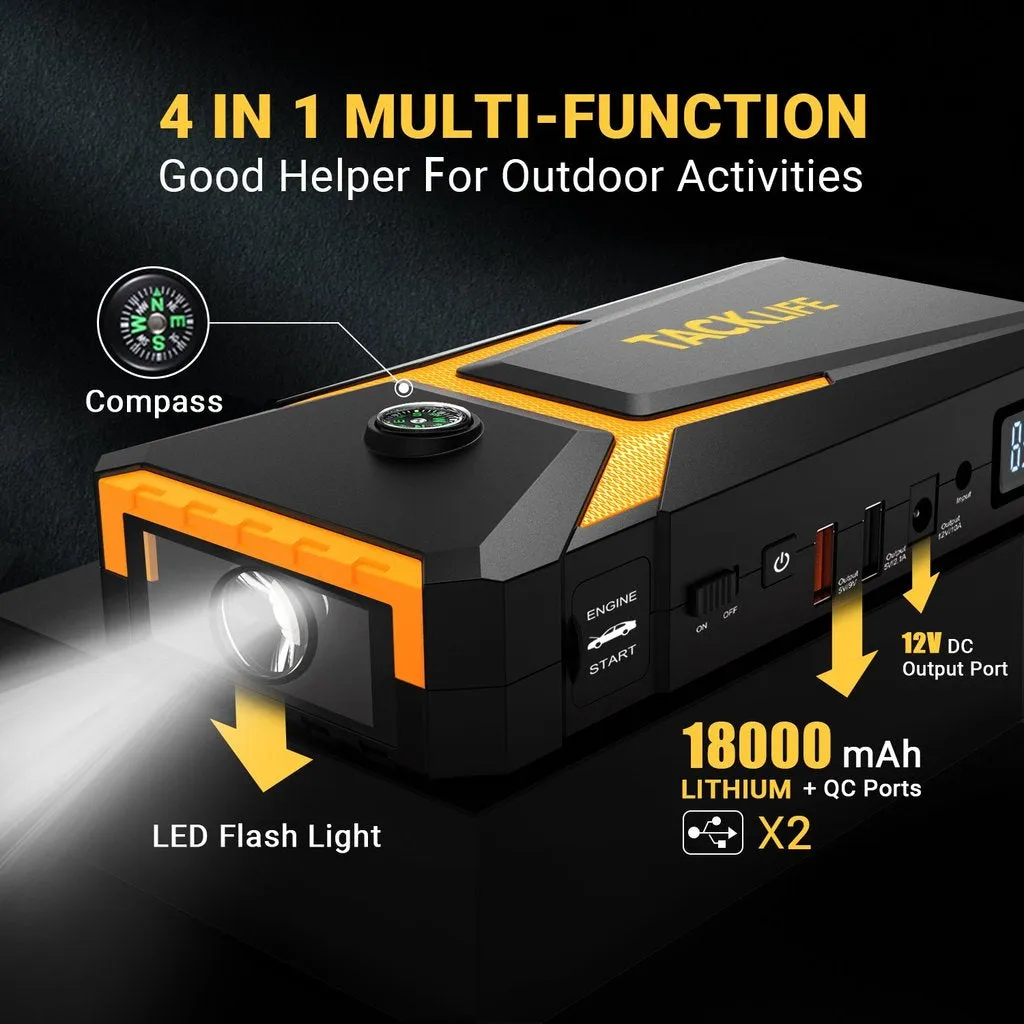 TACKLIFE T8 800A Peak 18000mAh Car Jump Starter