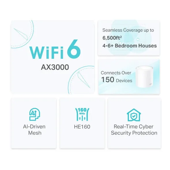 TP-Link AX3000 Whole Home Mesh WiFi 6 System, 3-Pack