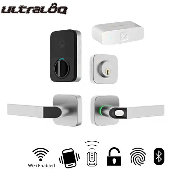 Ultraloq - Electronic Smart Combo Lever Set w/ Wi-Fi Bridge - Finger Print Reader - Bluetooth - Prox Key Fob Access