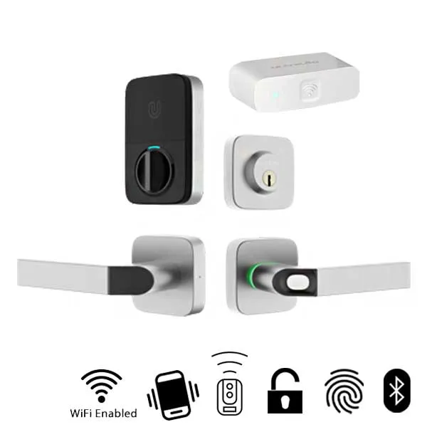 Ultraloq - Electronic Smart Combo Lever Set w/ Wi-Fi Bridge - Finger Print Reader - Bluetooth - Prox Key Fob Access