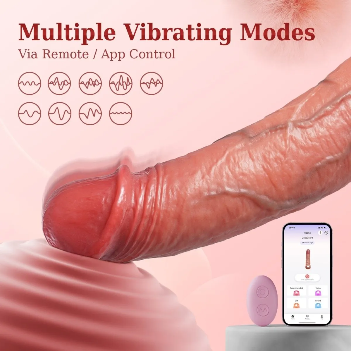 Enhanced UricaGuard 4-in-1 Male Sex Toy: Vibrating Cock Ring & Penis Extender