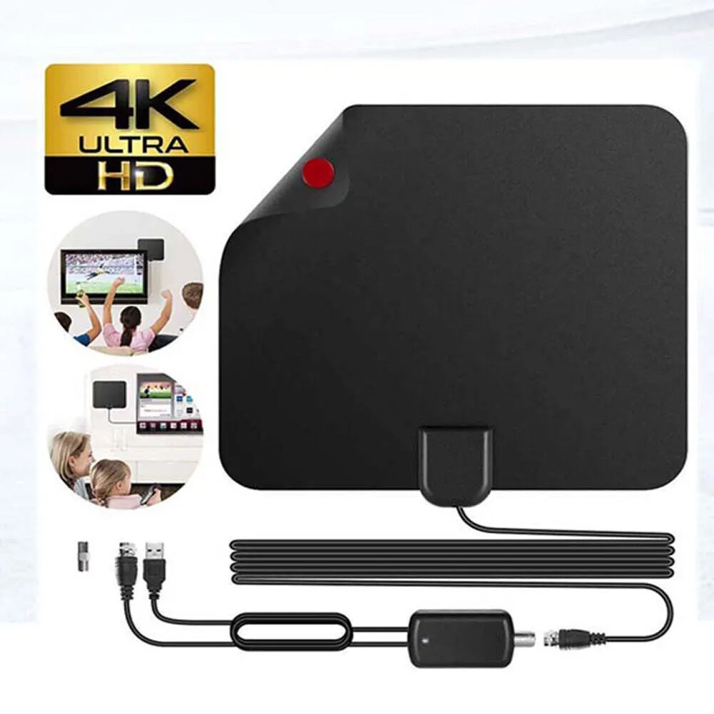 US 1-2 Pcs TV Antenna Newest 4k 1080p HDTV Indoor Digital Amplified Up 3600Miles