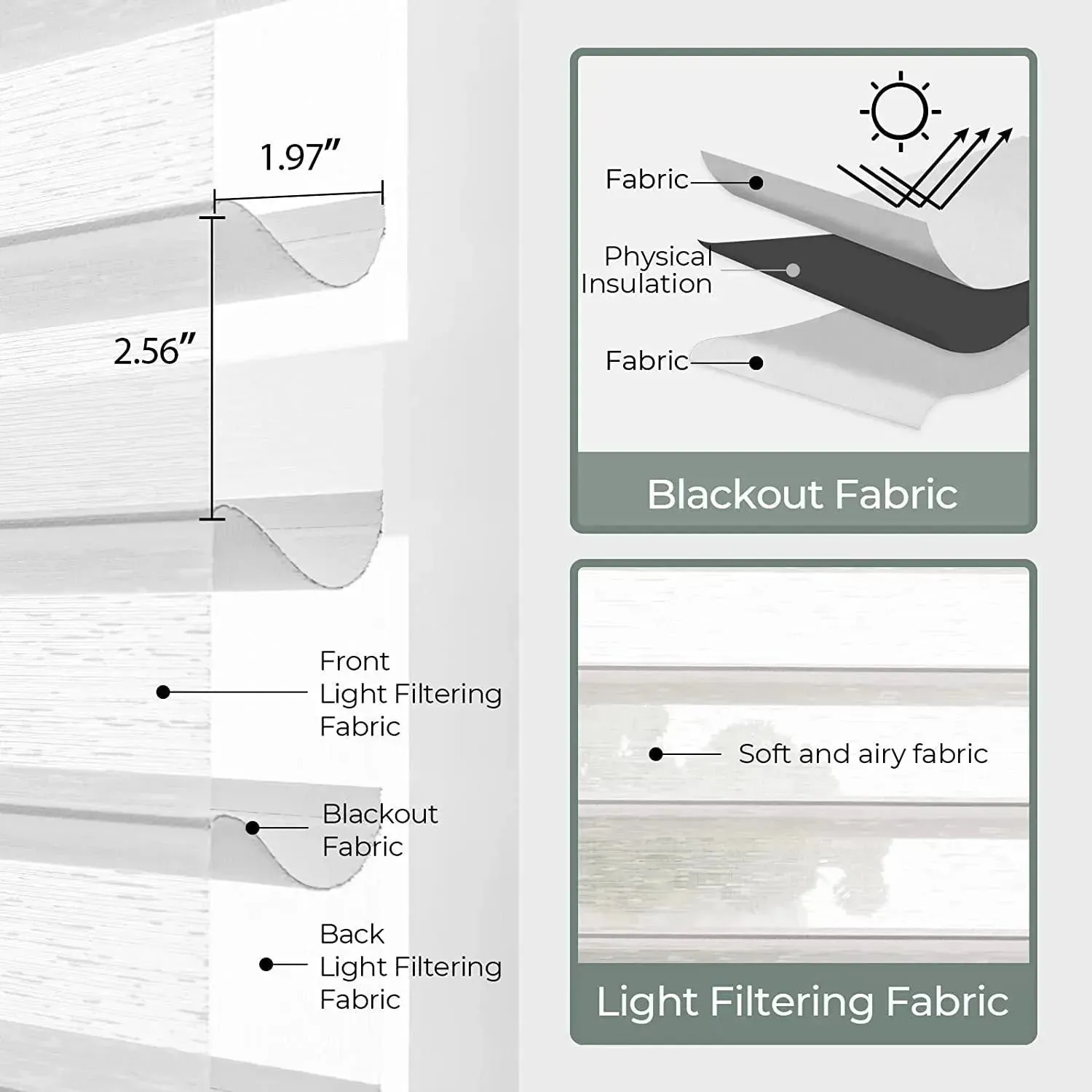 Yoolax Motorized Horizontal Sheer Shades