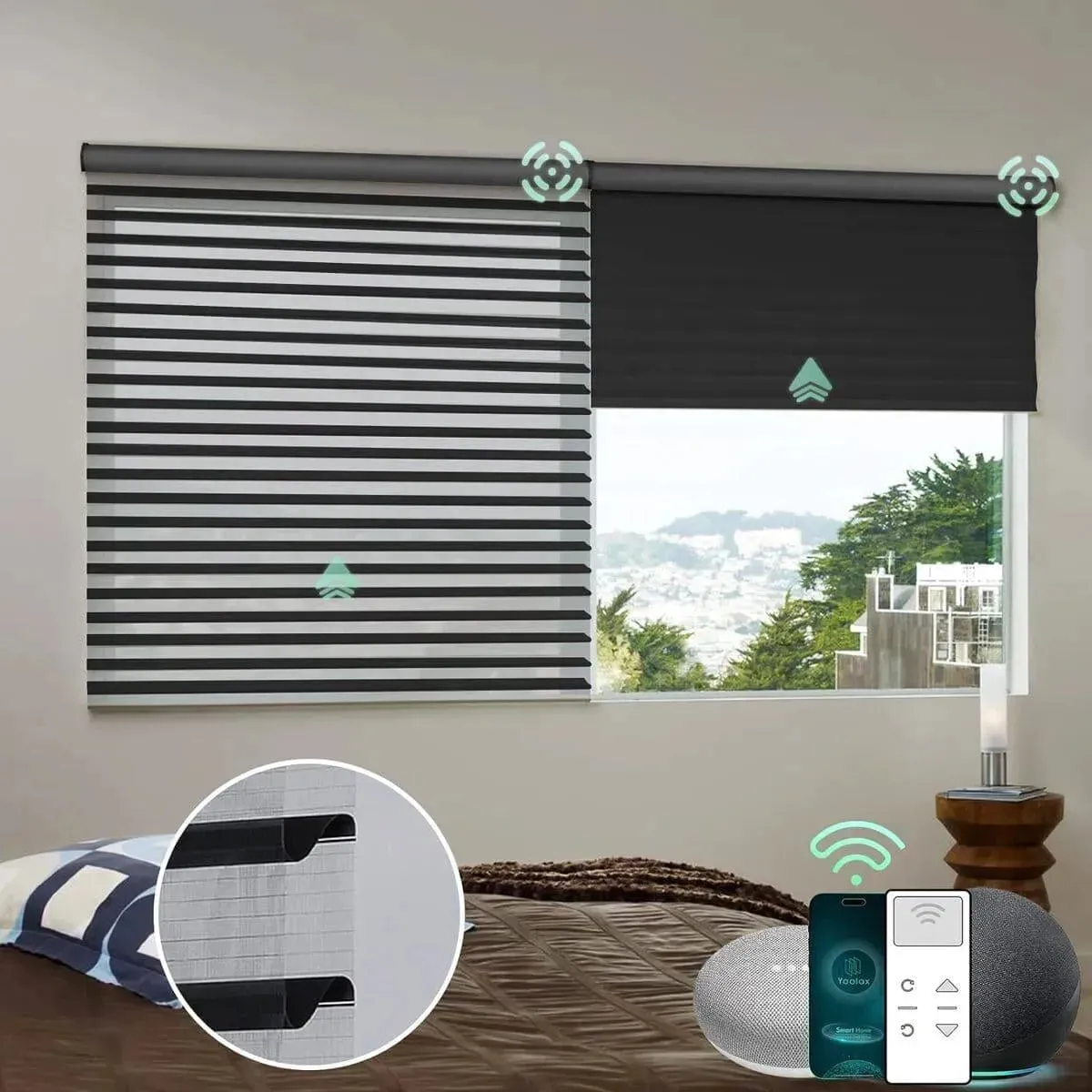 Yoolax Motorized Horizontal Sheer Shades