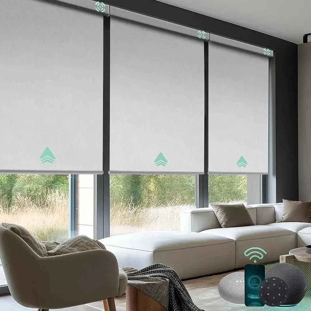 Yoolax Motorized Roller Shades 100% Blackout V-Series