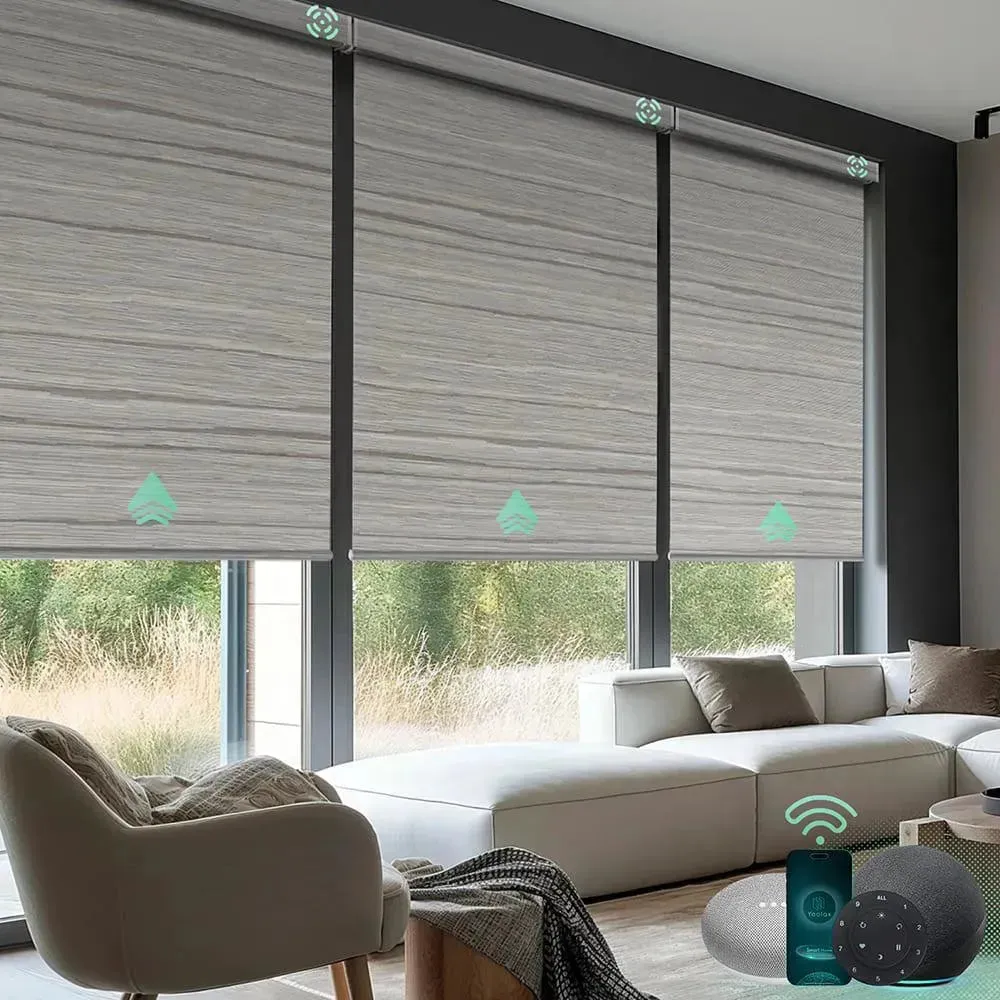 Yoolax Motorized Roller Shades 100% Blackout V-Series