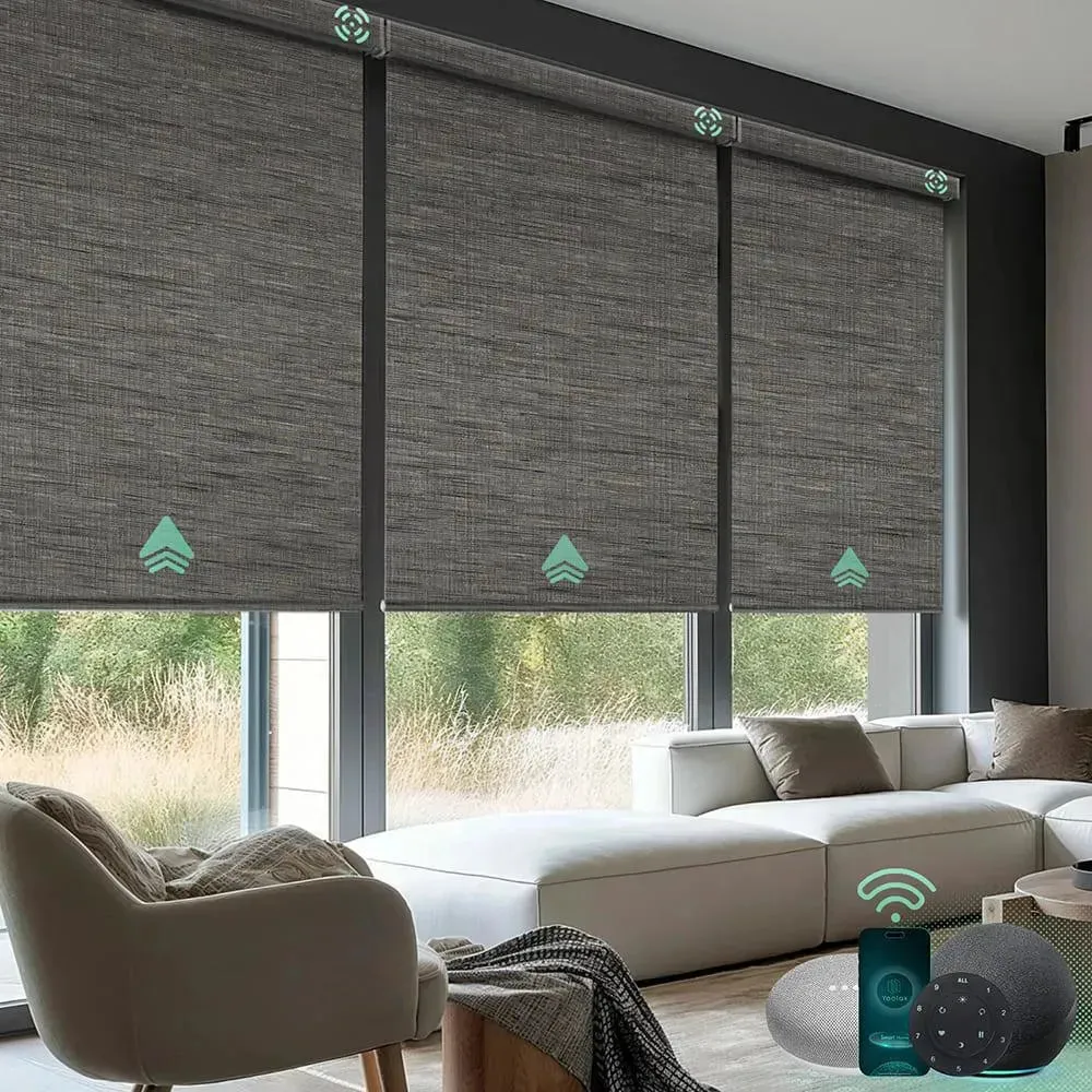 Yoolax Motorized Roller Shades 100% Blackout V-Series