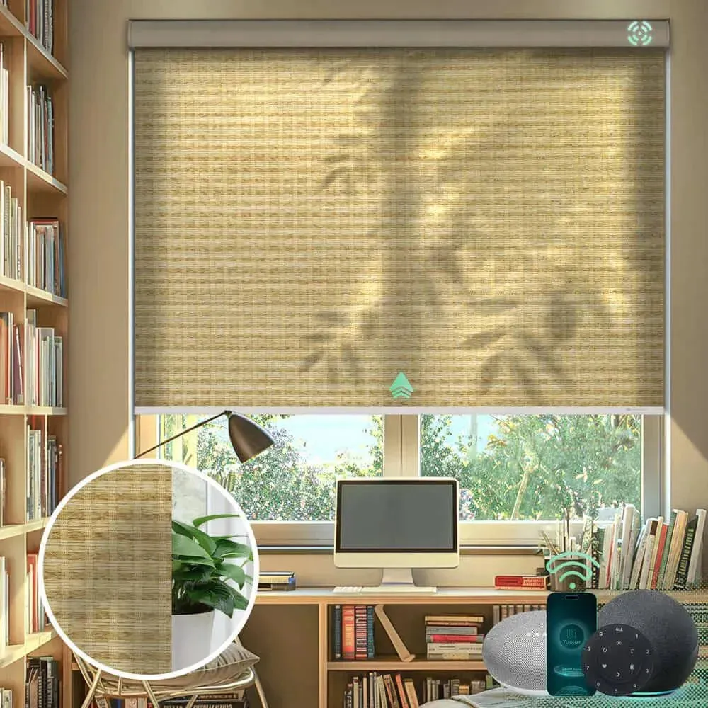 Yoolax Motorized Roller Shades Half Shading Light Filtering