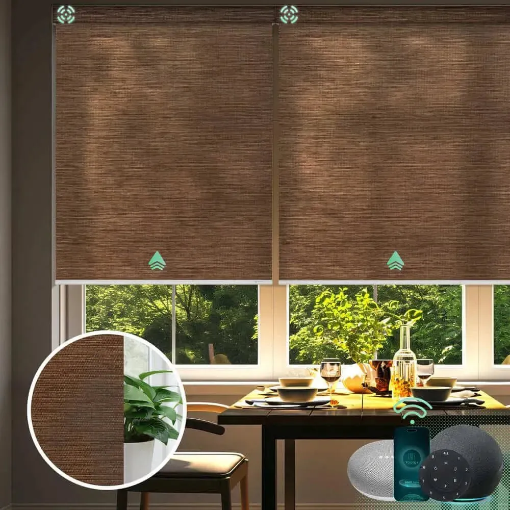 Yoolax Motorized Roller Shades Half Shading Light Filtering