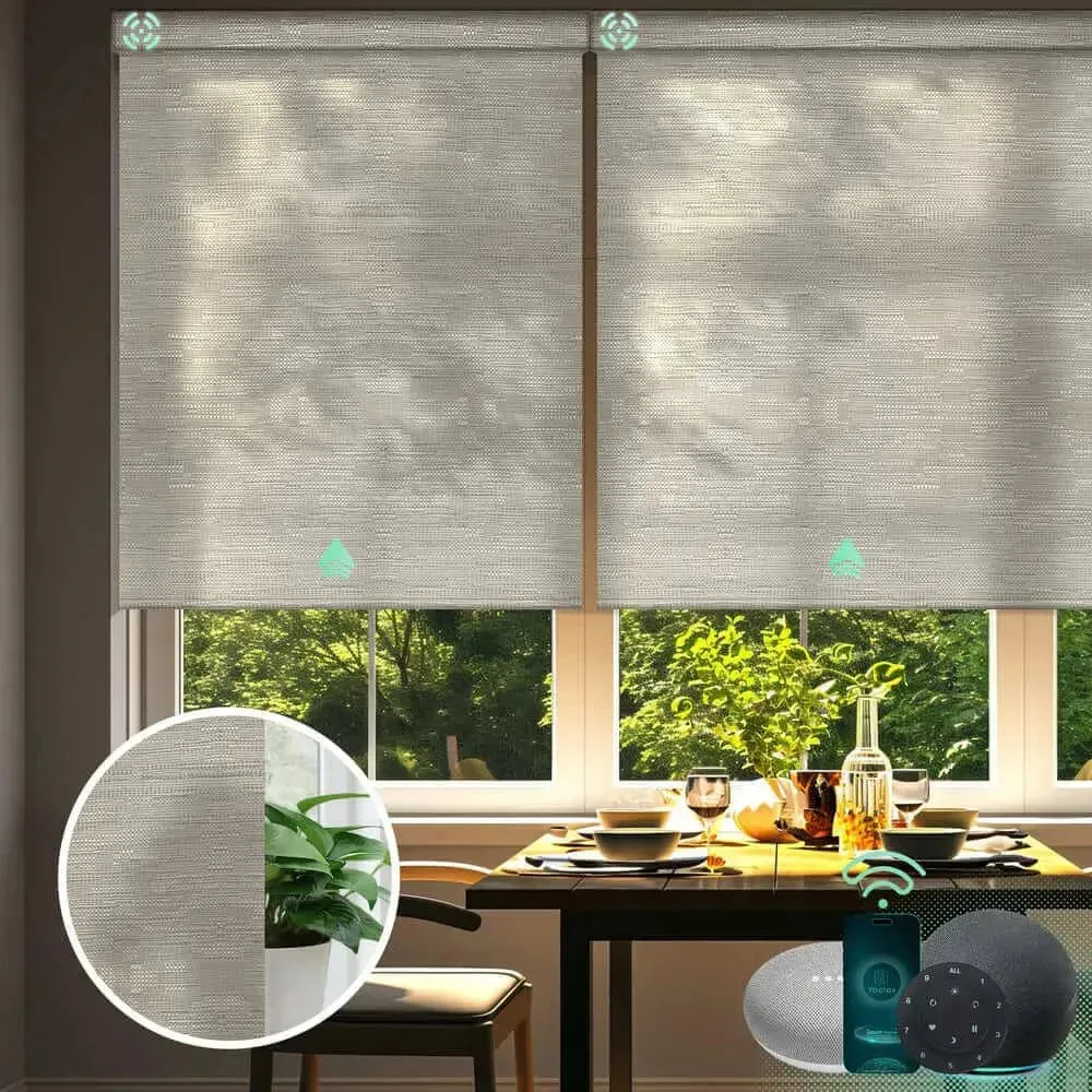 Yoolax Motorized Roller Shades Half Shading Light Filtering