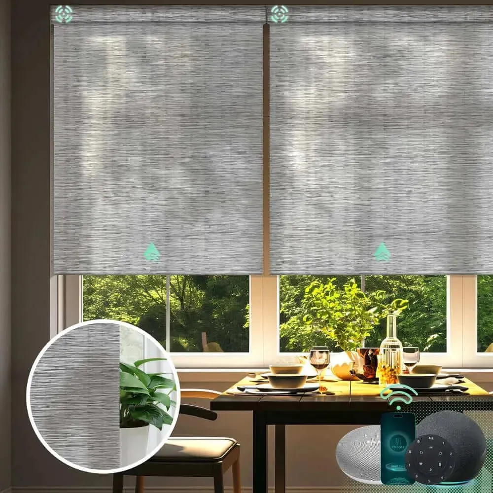 Yoolax Motorized Roller Shades Half Shading Light Filtering