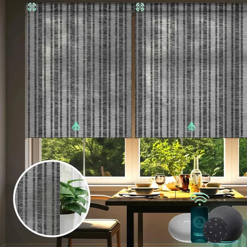 Yoolax Motorized Roller Shades Half Shading Light Filtering