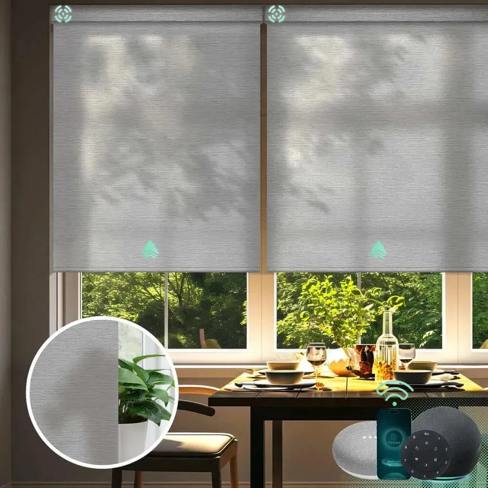 Yoolax Motorized Roller Shades Half Shading Light Filtering