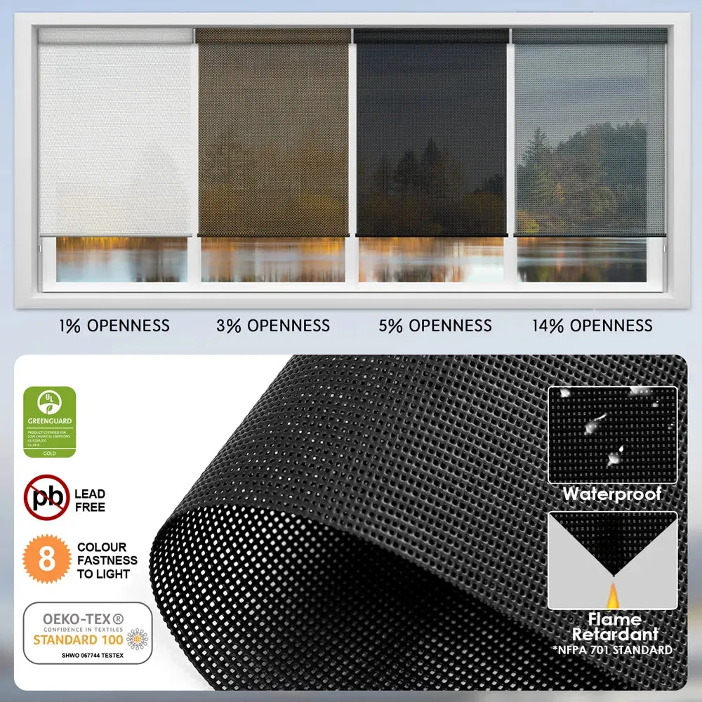 Yoolax Motorized Solar Roller Shades 14% Openness